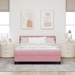vidaXL Lit à ressorts rose avec matelas 140x190 cm en velours