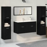 vidaXL Ensemble de meubles de salle de bain 4 Pièces Chêne noir