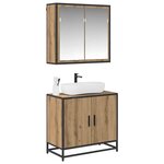 vidaXL Ensemble de mobilier de salle de bain 2 Pièces Chêne artisanal