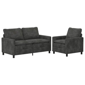 vidaXL Ensemble de Canapés 2 Pièces Anthracite Polyester