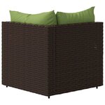 vidaXL Canapés d'angle de jardin et coussins2Pièces marron résine tressée