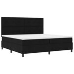 vidaXL Lit à ressort avec matelas noir 200x200 cm en tissu