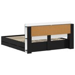 vidaXL Cadre de lit avec rangement Noir 180 x 200 cm Bois d'ingénierie