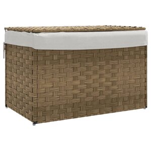 vidaXL Panier à linge avec couvercle 55 5x35x34 cm résine tressée
