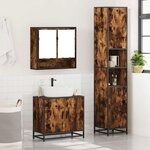 vidaXL Ensemble de meubles de salle de bain 3 Pièces Chêne fumé