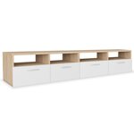 vidaXL Meubles TV 2 Pièces Bois d’ingénierie 95x35x36 cm Chêne et blanc