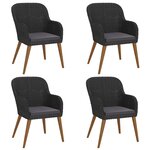 vidaXL Ensemble de salle à manger de jardin avec coussins 5 Pièces Noir