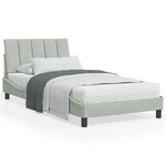 vidaXL Lit avec matelas gris clair 100x200 cm velours
