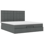 VidaXL Cadre de lit ottoman avec matelas gris foncé 160x200cm tissu