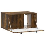 vidaXL Meuble TV mural Chêne fumé 59 5 x 41 x 30 cm Bois d'ingénierie