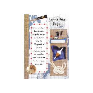 Carte de voeux - bonne fête papa - modèle : pêcheur marin ii