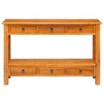 vidaXL Table console Naturel 115 x 32 x 76 cm Bois de Mahogany Massif