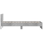 vidaXL Cadre de lit sans matelas avec tête de lit gris béton 75x190 cm