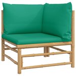 vidaXL Salon de jardin 10 Pièces avec coussins vert bambou