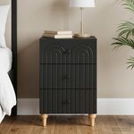 vidaXL Cabinet de chevet Noir 43 x 41 x 66 5 cm Bois d'ingénierie