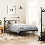 vidaXL Cadre de lit métal sans matelas avec tête de lit noir 107x203cm