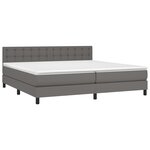 vidaXL Sommier à lattes de lit avec matelas et LED Gris 200x200 cm