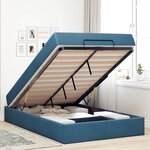 vidaXL Cadre de lit avec matelas Bleu 140 x 190 cm Velours