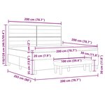 vidaXL Lit à ressorts avec matelas Marron foncé 200 x 200 cm tissu