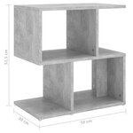 vidaXL Table de chevet gris béton 50x30x51 5 cm bois d'ingénierie