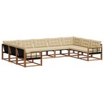 vidaXL Ensemble de canapés d'extérieur 9 pc Naturel et Beige
