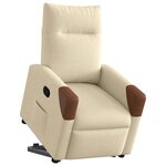 vidaXL Fauteuil inclinable Crème Tissu