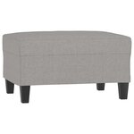 vidaXL Canapé à 3 places avec repose-pieds Gris clair 210 cm Tissu