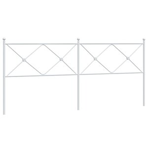vidaXL Tête de lit métal blanc 200 cm