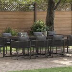 Ensemble de salle à manger de jardin de 15 pièces avec coussins en acier et poly rotin