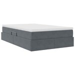 vidaXL Lit avec rangement et matelas Gris foncé 120 x 190 cm Velours