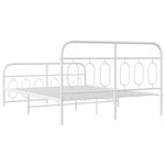 vidaXL Cadre de lit métal sans matelas et pied de lit blanc 140x200 cm