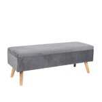 Banquette coffre multifonctionnelle 40 x 110 x 40 cm avec rangement assise rembourrée style contemporain en MDF gris 13_0017448