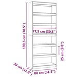 vidaXL Bibliothèque/Séparateur de pièce Blanc 80x30x199 5cm Pin massif