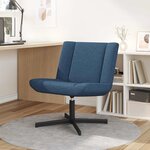 vidaXL Chaise pivotante Bleu 63 x 75 x 76 cm tissu