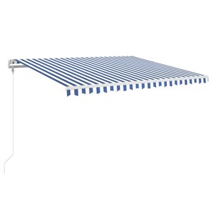 vidaXL Auvent rétractable automatique 450x350 cm Bleu et blanc