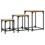 vidaXL Tables basses gigognes 3 Pièces chêne sonoma bois d'ingénierie