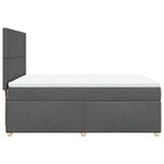 vidaXL Sommier à lattes de lit avec matelas Gris foncé 160x200cm Tissu