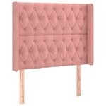 vidaXL Sommier à lattes de lit matelas et LED Rose 100x200 cm Velours