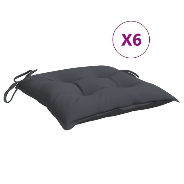 vidaXL Coussins de chaise lot de 6 anthracite 50x50x7 cm tissu oxford