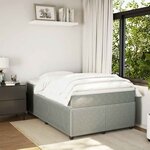 vidaXL Sommier à lattes de lit et matelas gris clair 120x190cm velours