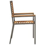 Chaises de jardin empilables vidaXL avec coussins  2 Pièces  Gris  Poly Rattan