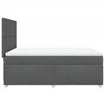 vidaXL Sommier à lattes de lit avec matelas Gris foncé 140x190cm Tissu