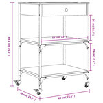 vidaXL Chariot de cuisine chêne sonoma 60x48x89 5 cm bois d'ingénierie