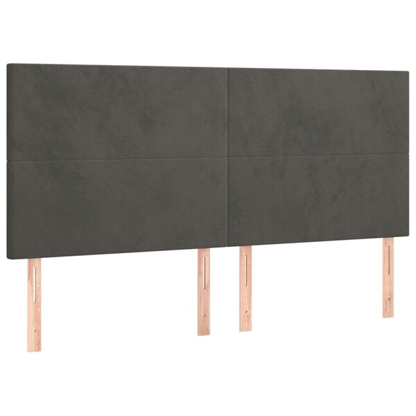 vidaXL Tête de lit Gris foncé 180 x 5 x 118/128 cm Velours
