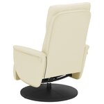 vidaXL Fauteuil inclinable de massage et repose-pieds crème similicuir