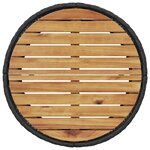 vidaXL Canapé de jardin table coussins demi-rond noir résine tressée