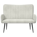 vidaXL Sofa 2 places Crème 115 x 61 x 87 cm Velours (V)