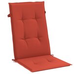 vidaXL Coussins de chaise à dossier haut lot de 2 rouge mélangé tissu