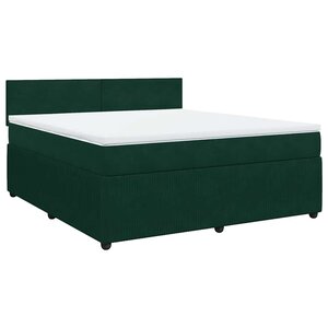 vidaXL Sommier à lattes de lit et matelas Vert foncé 180x200cm Velours
