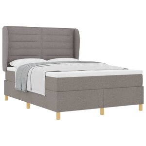 vidaXL Lit à ressorts avec matelas Taupe 200 x 140 cm tissu